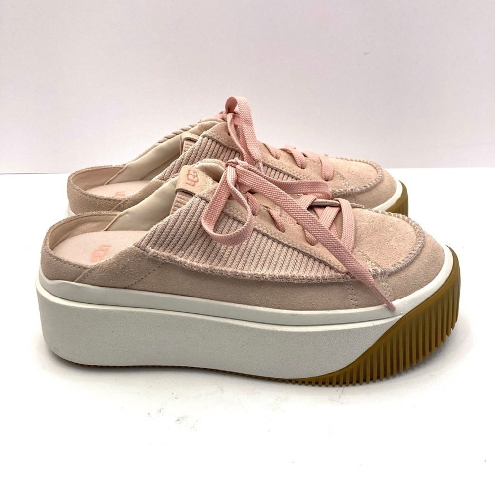 UGG EZ-DUZZIT Mule Sneaker Womens 7.5 EU 38.5 Pink Suede Slip On Platform